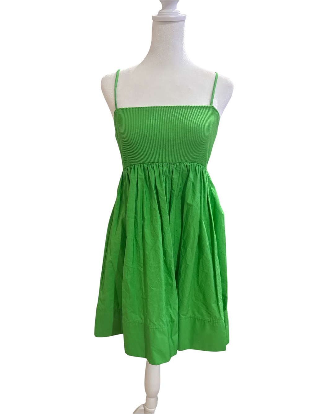 Zara Green Spaghetti-Strap Mini Dress